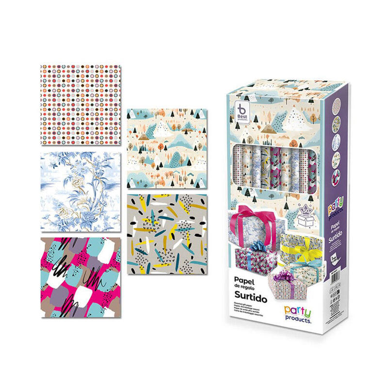 Pack De 50 Unidades - Papel Regalo Surtido 5 Modelos 70 X 100 Cm (Venta Solo Caja 50 Uds)