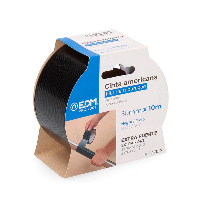 Pack De 6 Unidades - Cinta Americana Negro 50 Mm X 10m