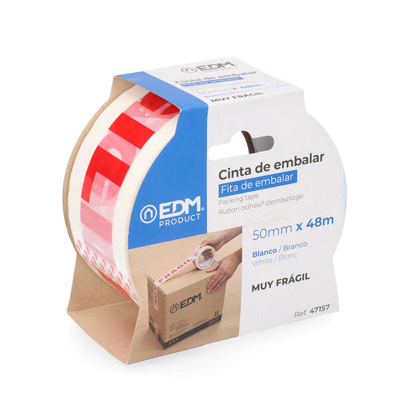 Pack De 6 Unidades - Cinta De Precinto Muy Fragil 48 Micras 50m X 50mm Edm