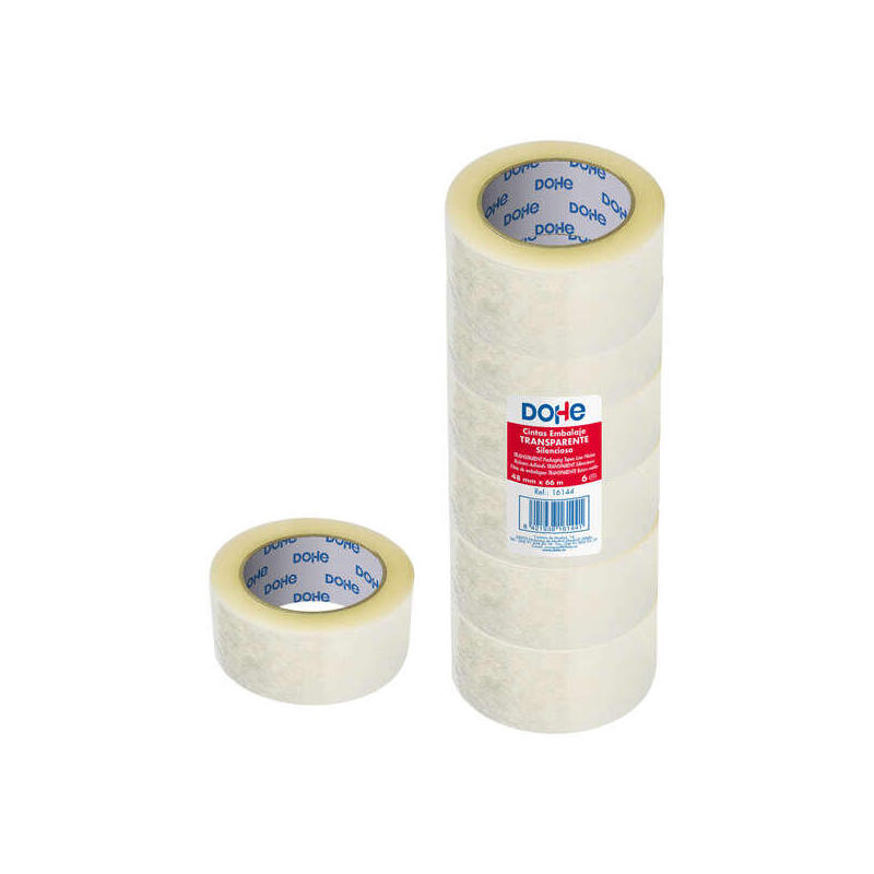 Pack De 6 Unidades Dohe Cinta De Sellado De Embalajes - 50mm De Ancho - Resistente Y Adhesivo Potente - Silenciosa -