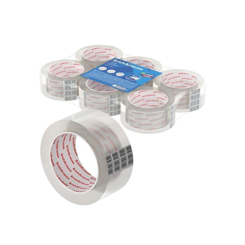 Pack De 6 Unidades Erichkrause Precinto De Embalaje - Medidas 48mmx50m - Adhesivo De Gran Adherencia - Facil De Cortar