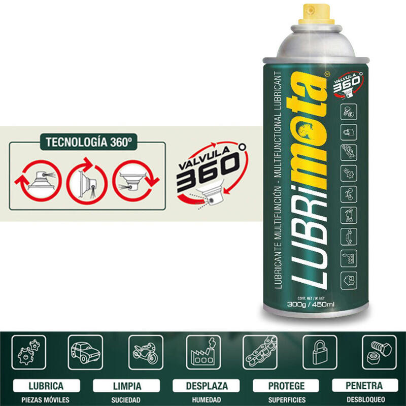 Pack De 6 Unidades - Lubricante Multifuncion Lubrimota 450ml 300g Lb450 Mota