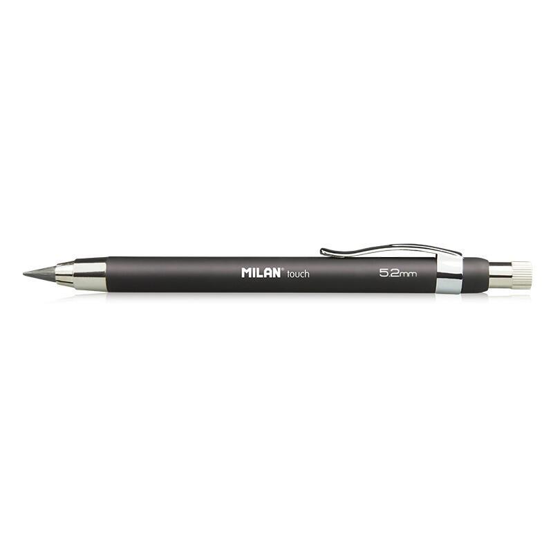 Pack De 6 Unidades Milan Portaminas Profesional Con Afilaminas - Mina 5.2mm - Alta Calidad - Diseño Y Funcionalidad - Color Negro