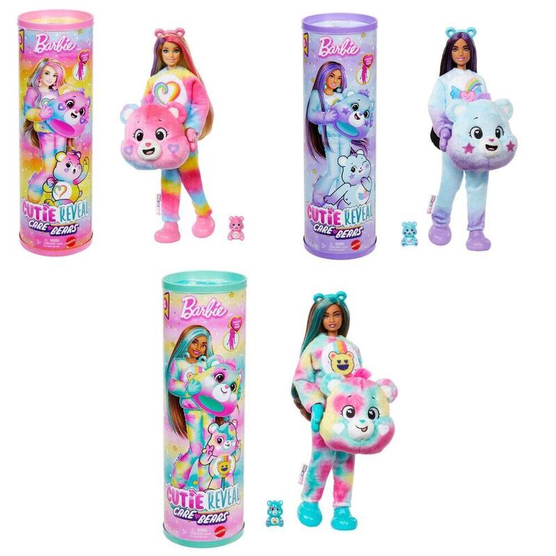 Pack De 6 Unidades - Muñeca Cutie Reveal Care Bears Barbie Surtido