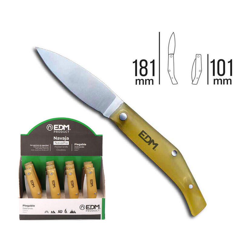 Pack De 6 Unidades - Navaja Con Mango De Plastico De 181mm, Serie Pedraforca. Edm Euro/U