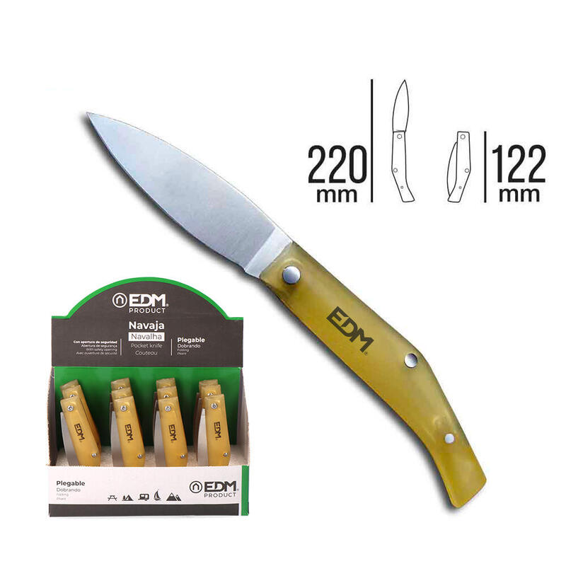 Pack De 6 Unidades - Navaja Con Mango De Plastico De 220mm, Serie Aneto. Edm Euro/U