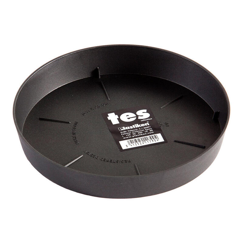 Pack De 6 Unidades - Plato De Inyeccion Para Maceta Tes Ø17cm Antracita Plastiken