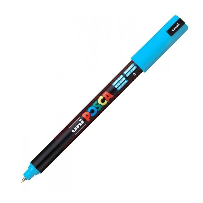 Pack De 6 Unidades Posca Marcador Pc-1mr No Permanente Punta Extrafina 0.7mm Azul Claro