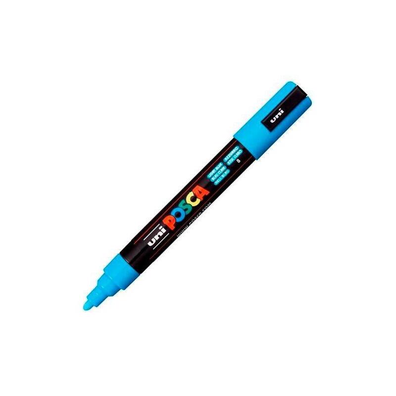 Pack De 6 Unidades Posca Marcador Pc-5m No Permanente Punta Forma De Bala 1,8 - 2,5 Mm Azul Claro