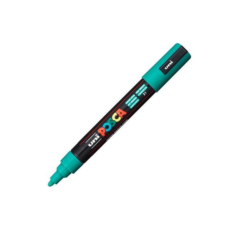 Pack De 6 Unidades Posca Marcador Pc-5m No Permanente Punta Forma De Bala 1,8 - 2,5 Mm Verde Esmeralda