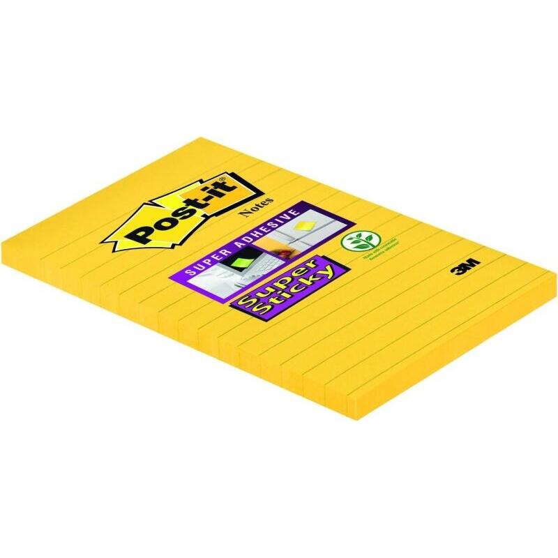 Pack De 6 Unidades Post-It Super Sticky Bloc De 75 Notas Adhesivas Reposicionables - Forma Rectangular - 101x152mm -