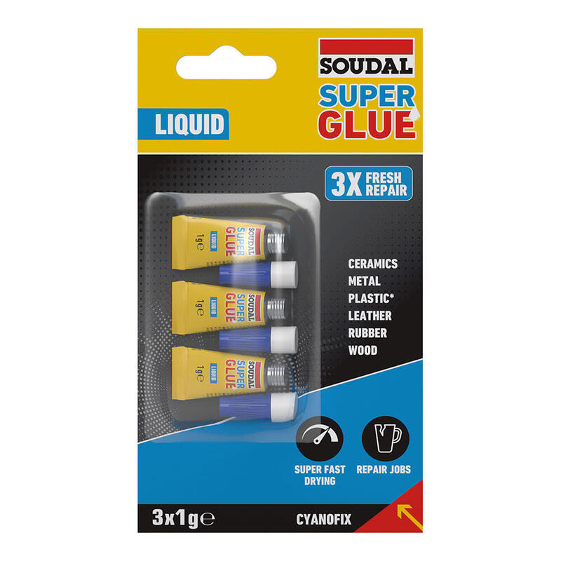 Pack De 6 Unidades - Super Glue Líquido 3 X 1 G