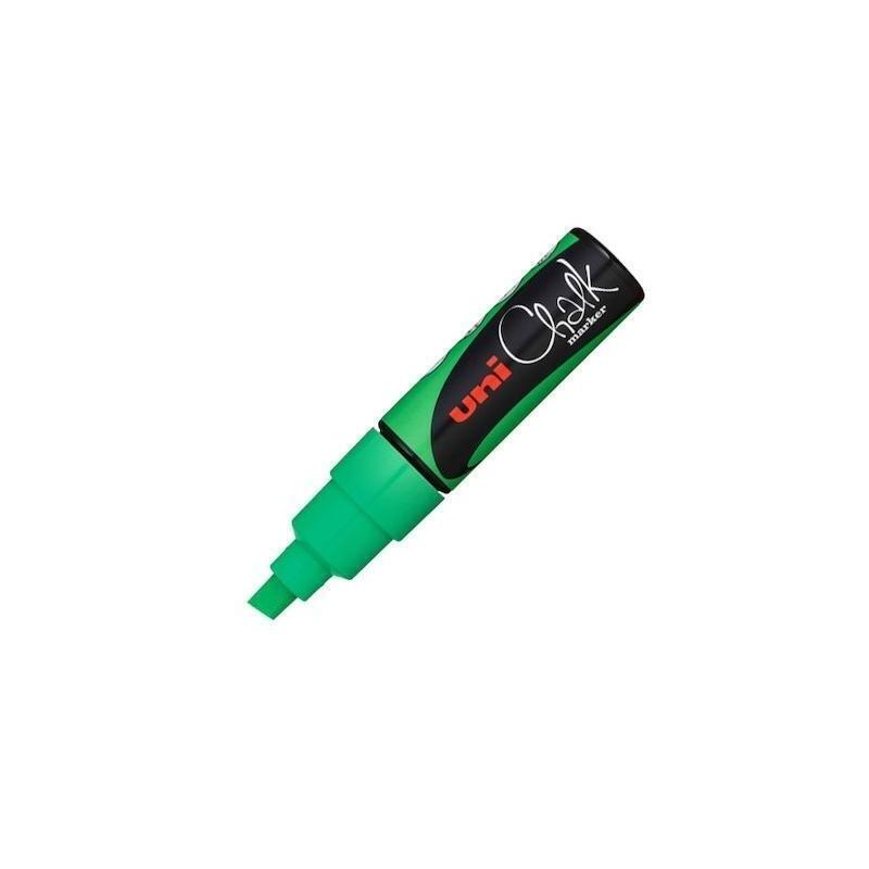 Pack De 6 Unidades Uniball Marcador De Tiza Liquida Chalk Pwe-8k Verde Fluor