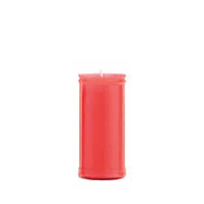 Pack De 6 Unidades - Vela Para Difuntos Plastificada Roja Ø55x130mm