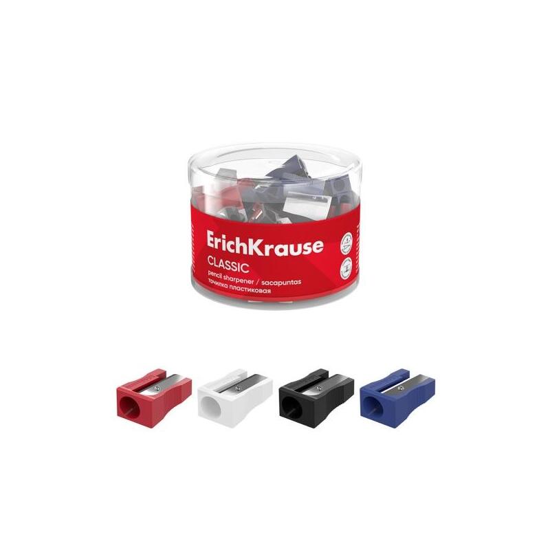 Pack De 60 Unidades Erichkrause Easysharp Classic Sacapuntas De Plastico - Cuchilla Niquelada De Acero Al Carbono -