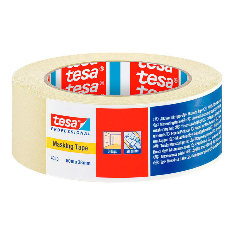 Pack De 8 Unidades - Cinta De Pintor 50m X 38mm 4323 Tesa