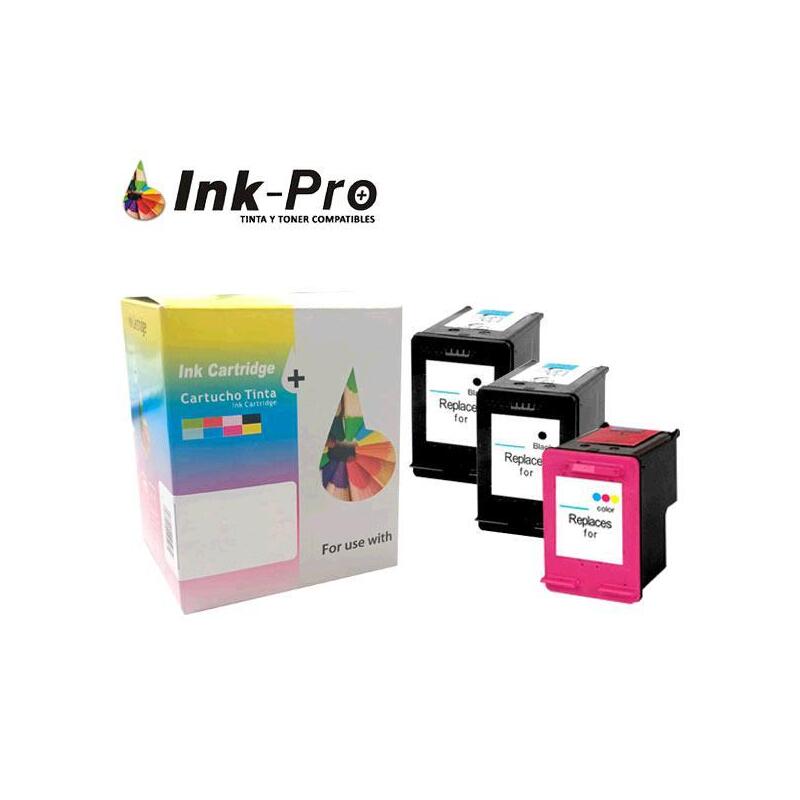 Pack Tintas Inkpro Hp N303 Xl Remanufacturado (Eu) (Muestra Nivel De Tinta) 2x Bk / 1x Cmy