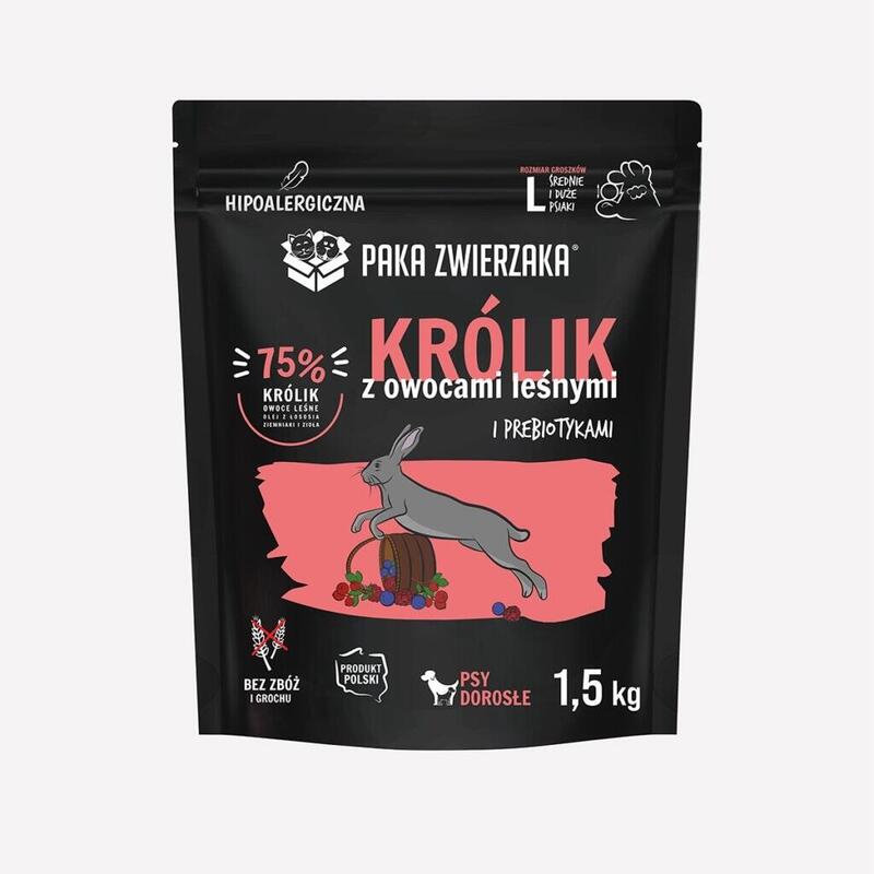Paka Zwierzaka Królik Z Owocami Lesnymi L 1,5kg
