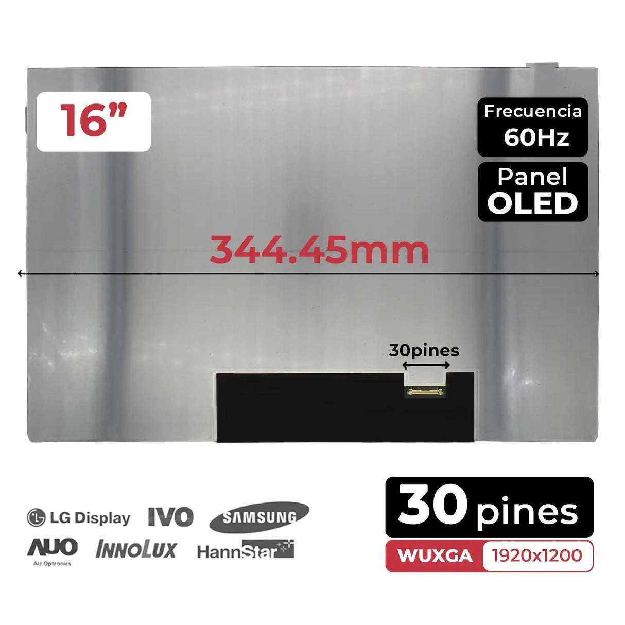 Pantalla Oled De 16" Para Portátil Atna60Kj01-0 30 Pines