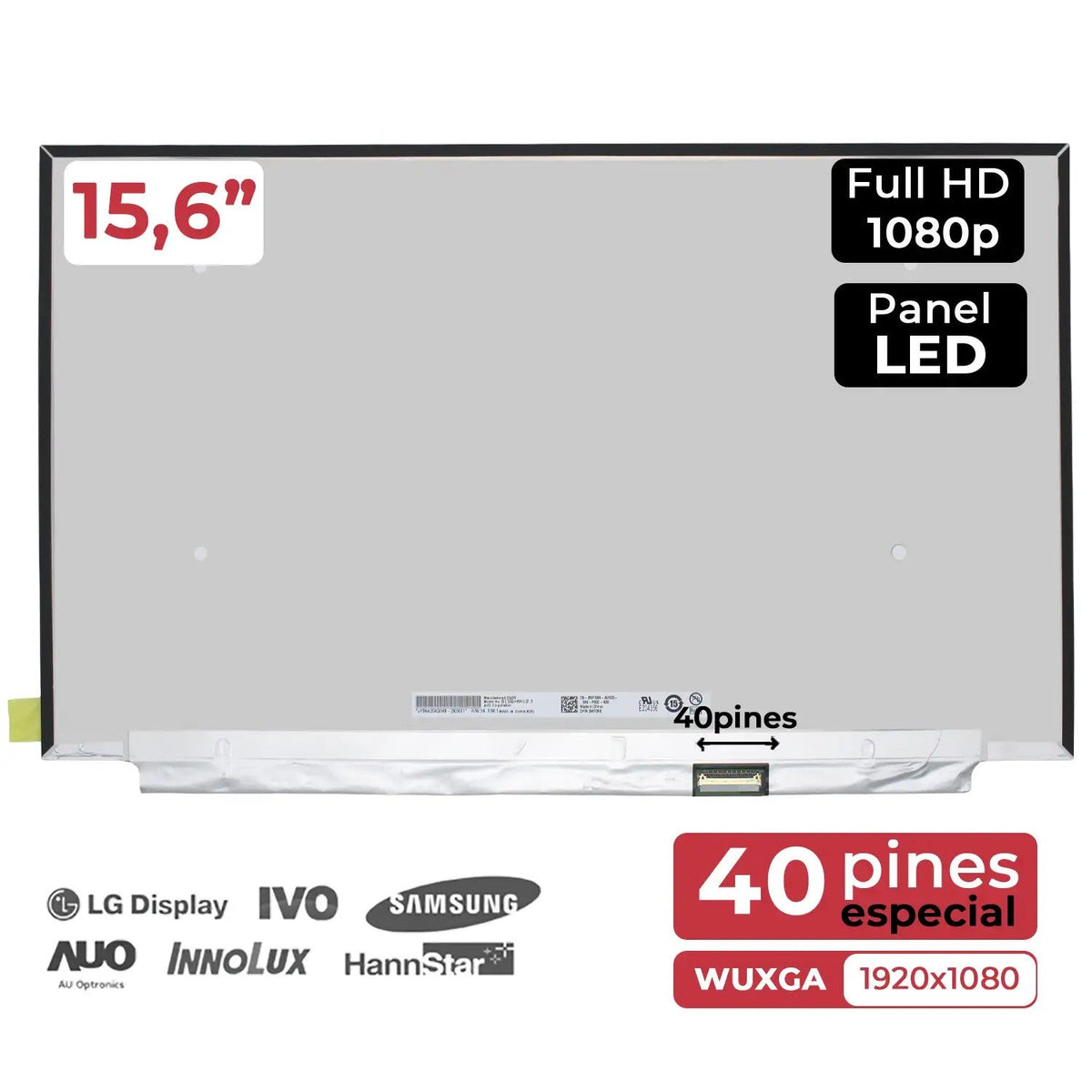 Pantalla B156Han12.1 Para Portátil De 165Hz Mate 15,6" Fhd 1920X1080