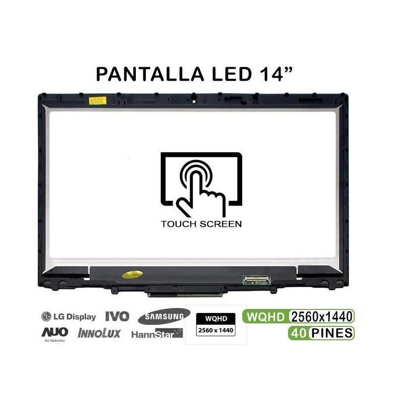 Pantalla Completa Con Táctil De 14" Para Portátil Lenovo Thinkpad X1 Qhd Lp140qh1 Sp E1