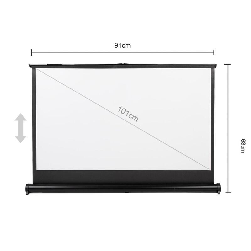 Pantalla De Proyección Portátil Maclean Compact 40 16:9 Independiente Oficina Cine Blanco Mate Hogar