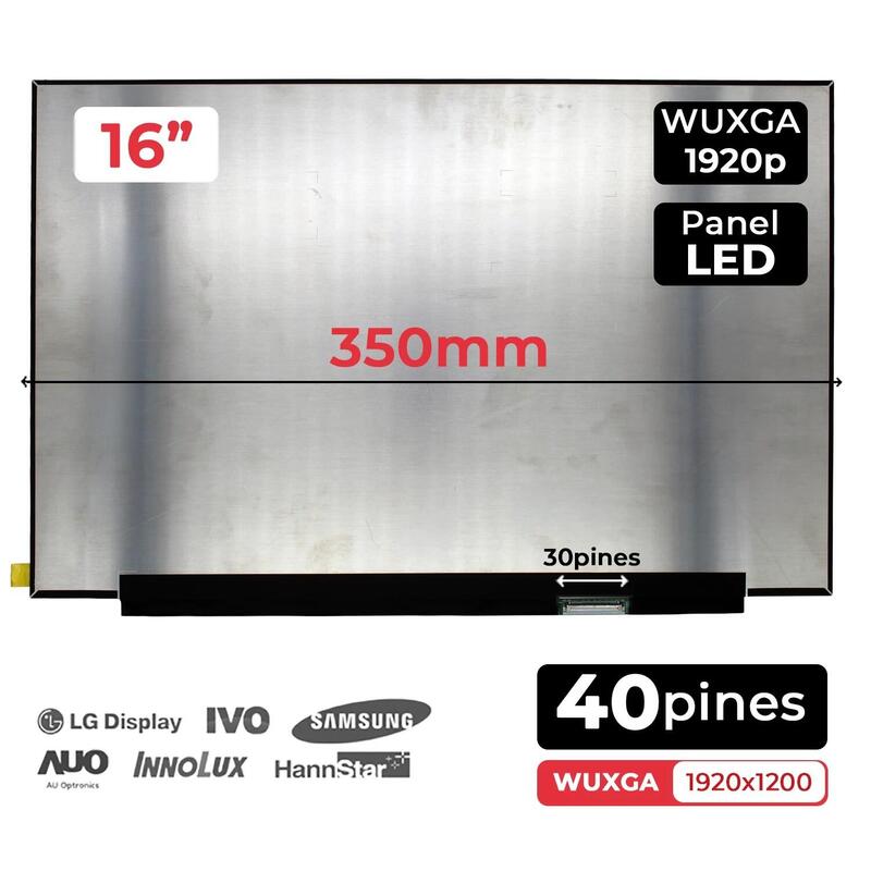 Pantalla Led 16" Para Portátil B160uan08.2 144hz 40 Pines