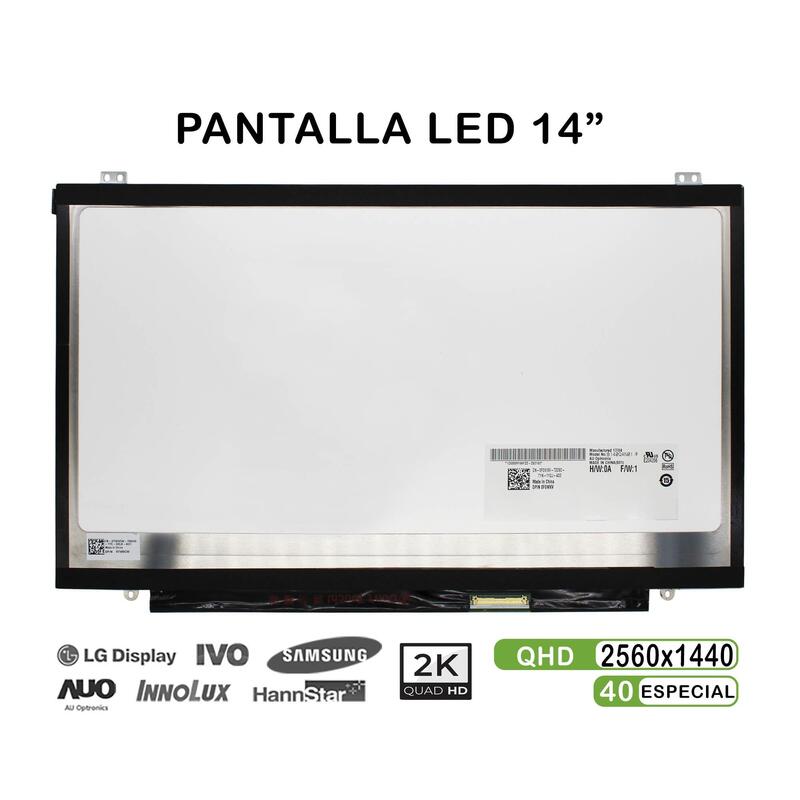 Pantalla Led De 14" Para Portátil B140qan01.0 2560x1440 40 Pines