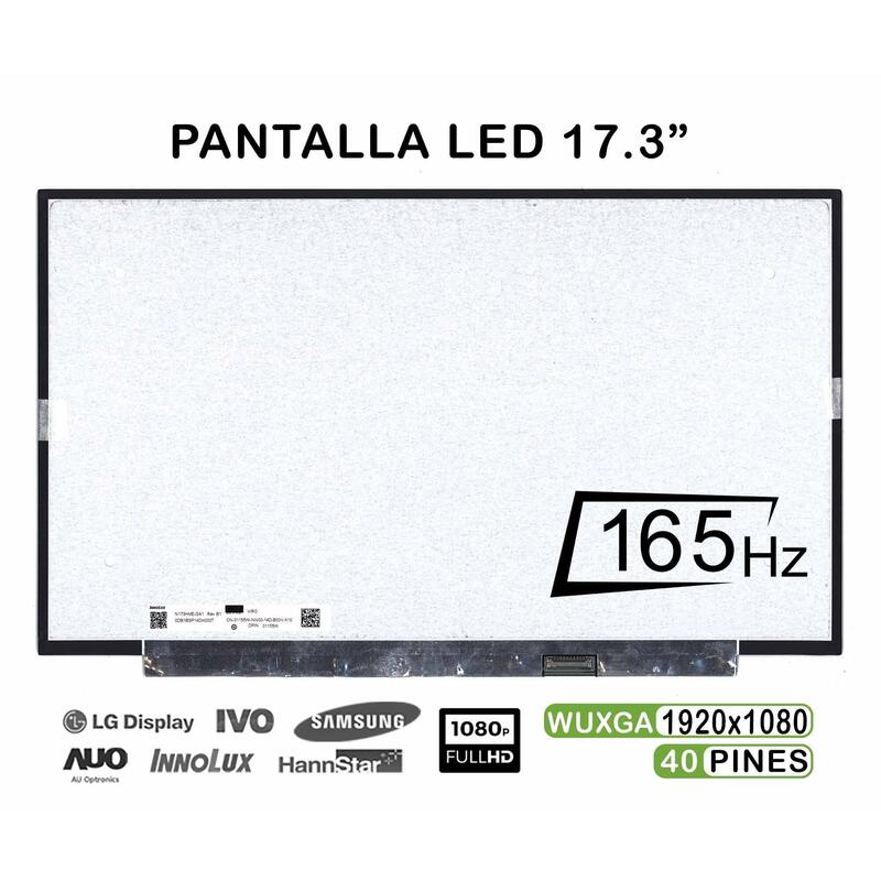 Pantalla Led De 17.3" Para Portátil N173hme Ga1 Fhd 165hz