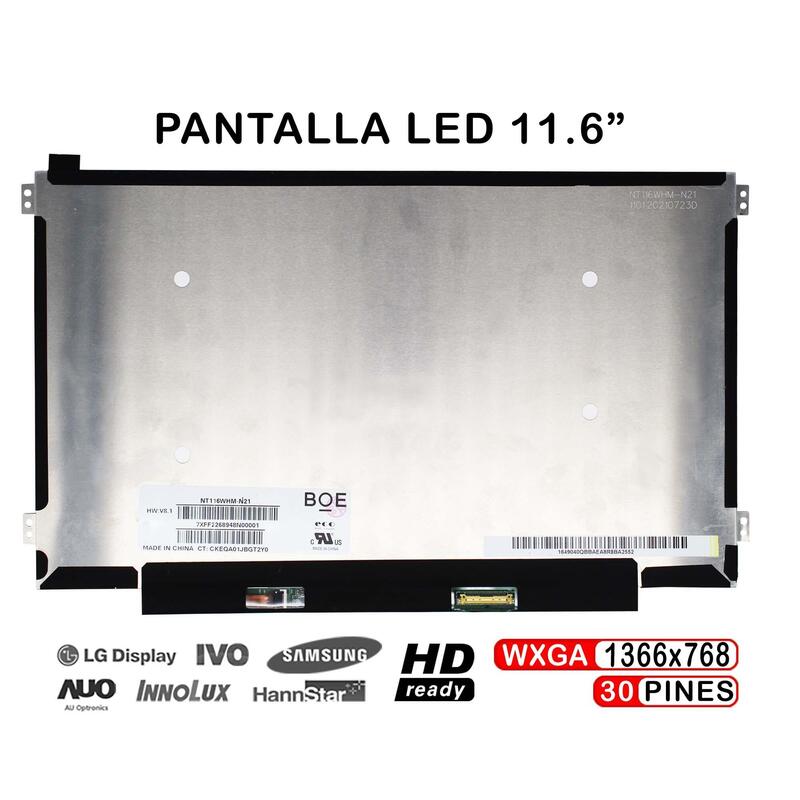Pantalla Led Mate De 11.6" Para Portátil N116bca-Ea1 1366x768 30 Pines