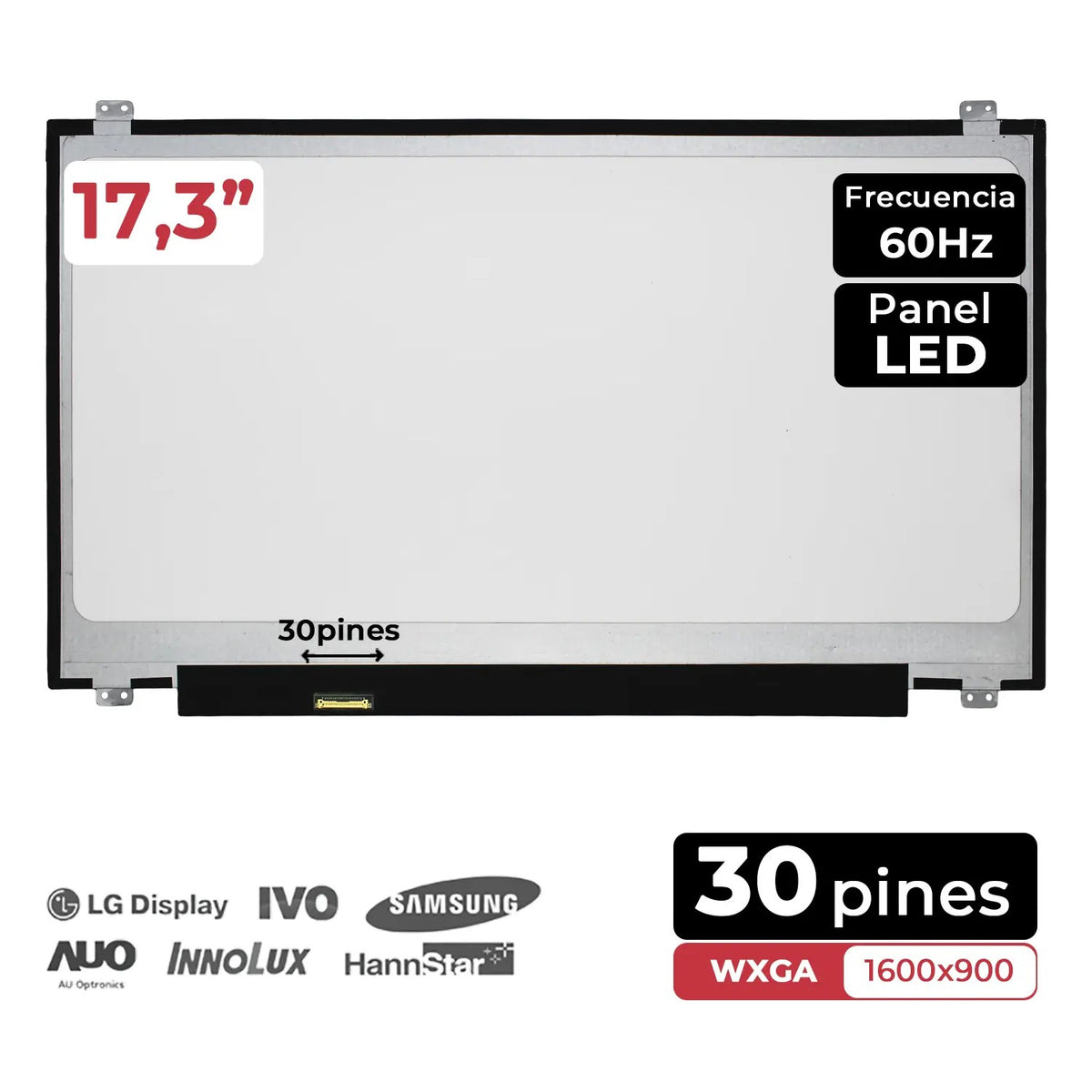 Pantalla Led De 17.3" Para Portátil N173Fga-E34 Rev.C2 N173Fga-E34 Rev.C3