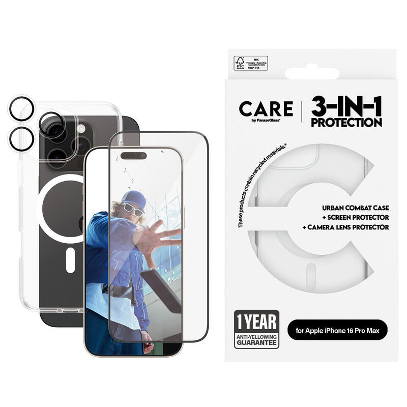 Panzerglass ® Care By ® Flagship 3-In-1 Bundle Iphone 16 Pro Max Protector De Pantalla Apple 1 Pieza(S)