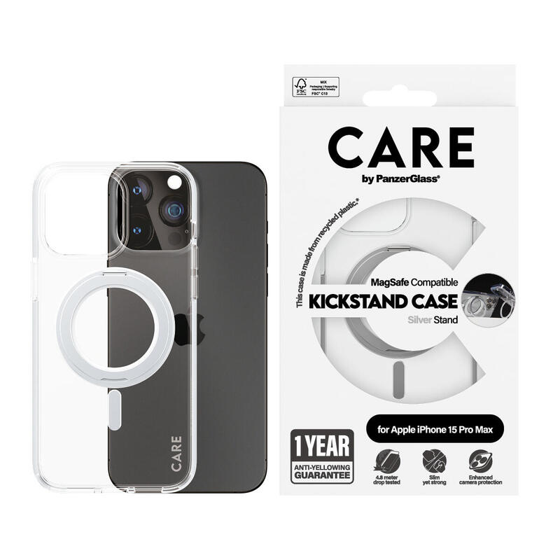 Panzerglass Care Feature Kickstand Iphone 15 Pro Max Silbe