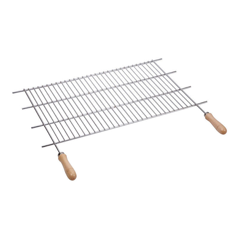 Parrilla Barbacoa De Zinc. 70x40cm Asas De Madera Sauvic