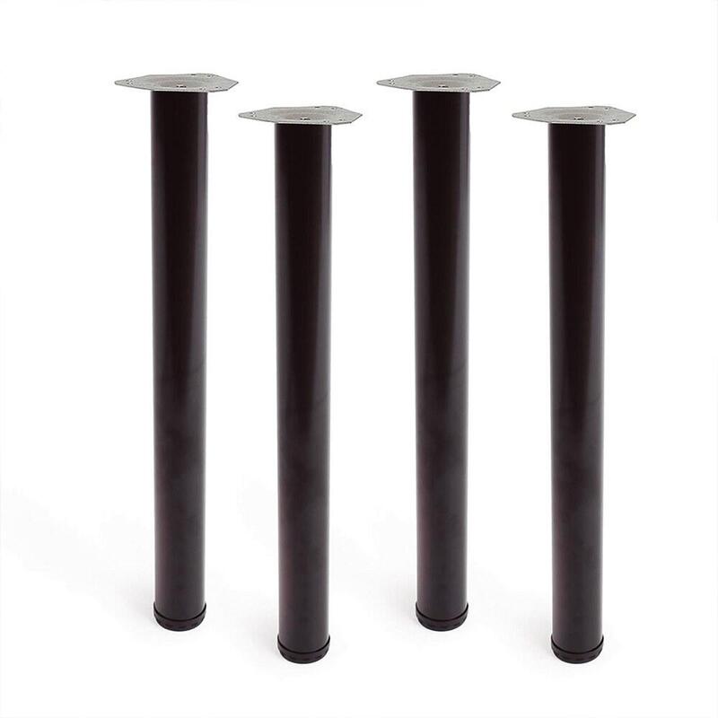 Pata Cilíndrica De Mesa, Modelo 4406, De Acero En Color Negro, Ø60 X 710 Mm, 4 Uds