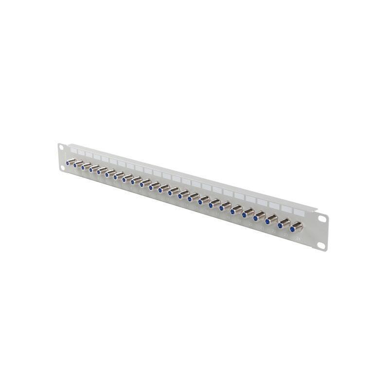 Patch Panel 24 Porty 19 Cali Gniazdo Typ F Beczka Szary