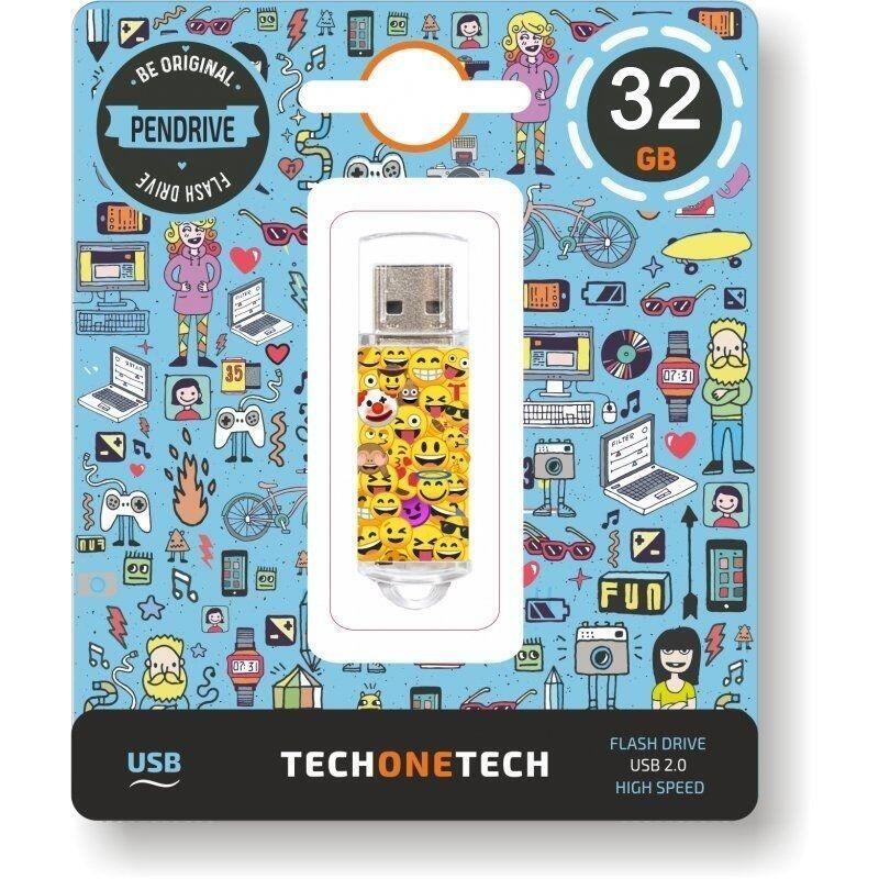Pendrive 32gb Tech One Tech Emojis Usb 2.0