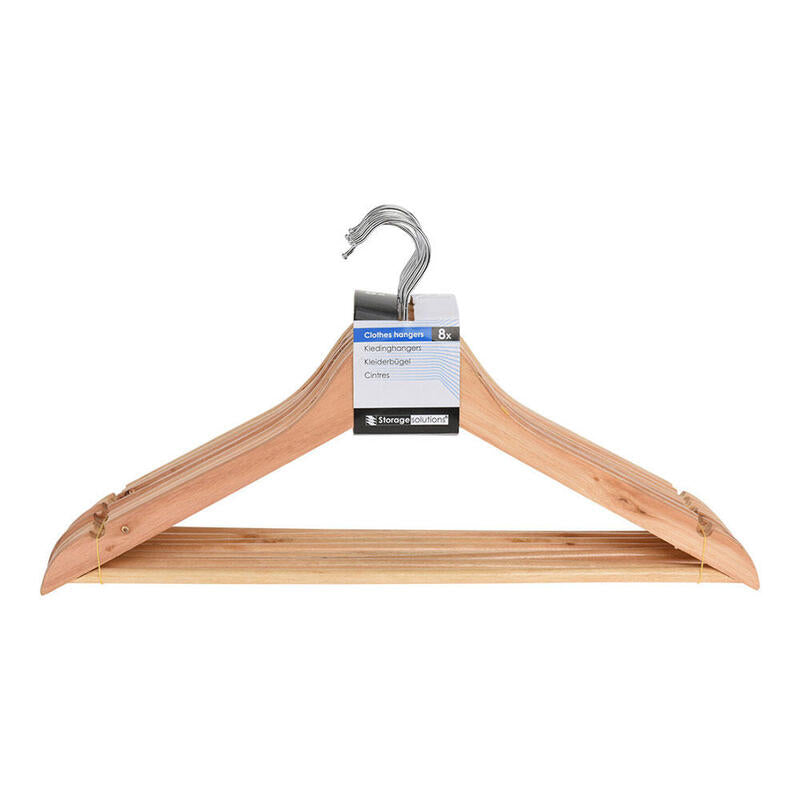 Perchas De Madera 44,5 Cm, 8 Uds