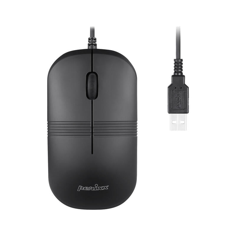 Perixx Perimice-503 B, Ratón Resistente Al Agua, Con Cable Usb, Negro