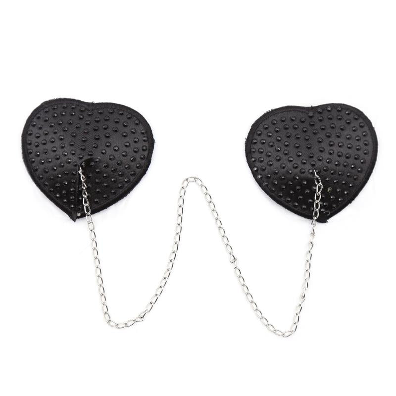 Pezonera Nipple Covers With Chain Link Black