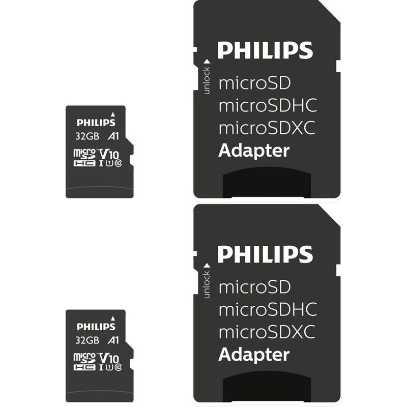 Philips Microsdhc 2-Pack 32gb Class 10 Uhs-I U1 Incl. Adapter