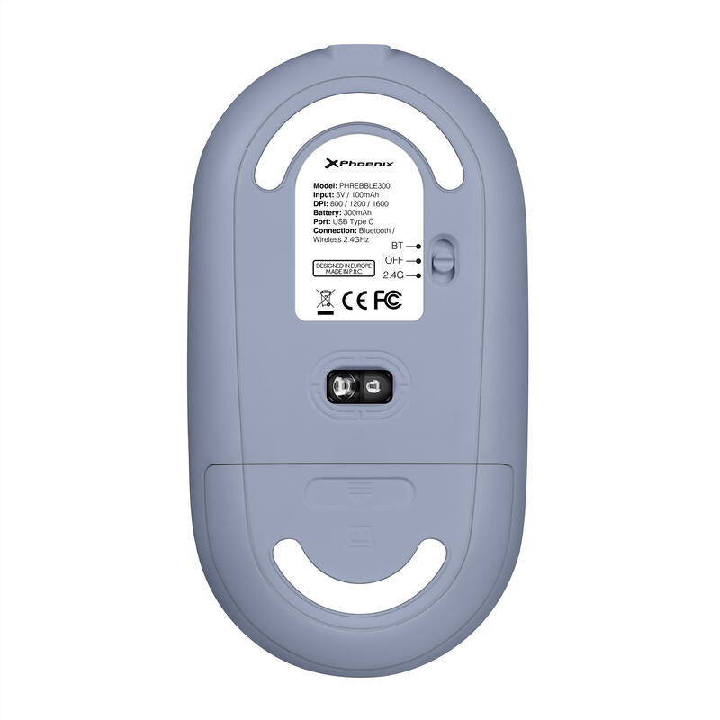 Phoenix Rebble Ratón Inalámbrico Bluetooth O 24 Ghz Con Receptor Usb Clic Silencioso Para Porttil Notebook Pc Chomebook Mac