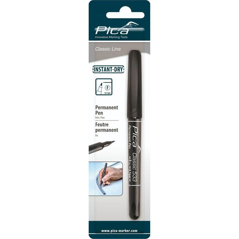 Pica Permanent Pen, 0,7mm Black / Retail Packaging