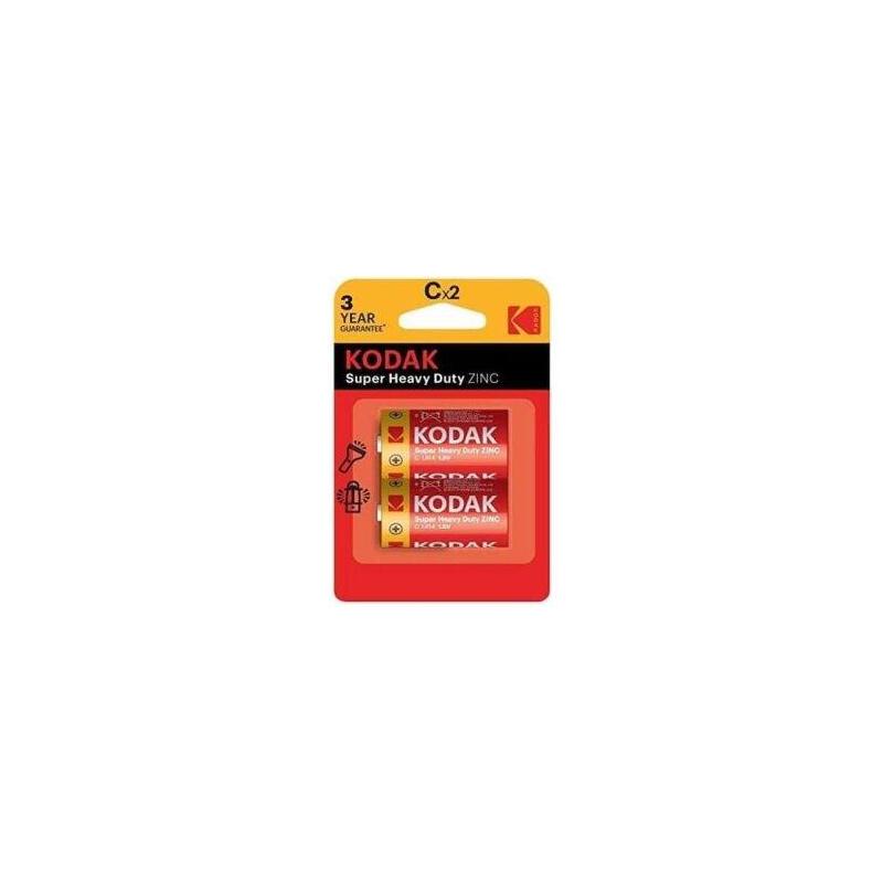 Pilas C Kodak Extra Heavy Duty Zinc Clr14 Pack 2 Unidades 2700 Mah 1.5v (Ecotasas Incluidas)