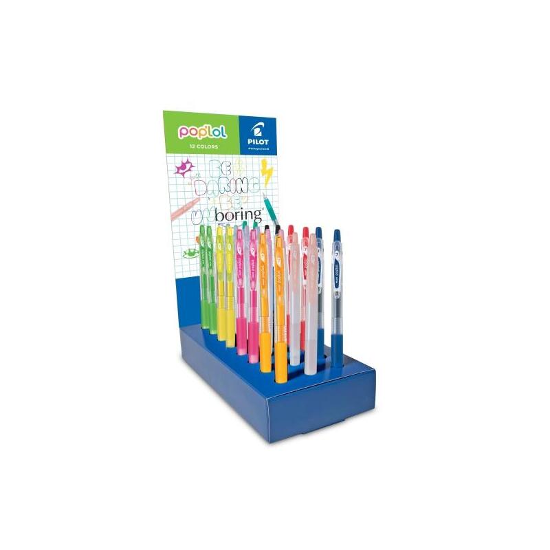 Pilot Pop Lol Expositor De 24 Boligrafos De Tinta Gel Retractiles - Punta 0.7mm - Trazo 0.32mm - Grip De Agarre -