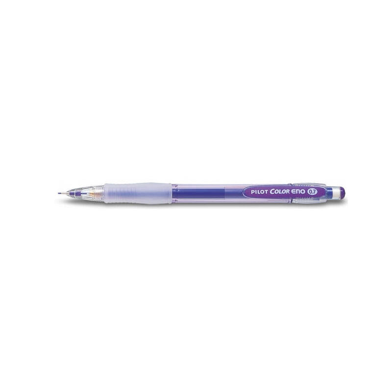 Pilot Portaminas Color Eno H-197 - Trazo 0.7mm - Grip De Goma - Goma De Borrar - Mina Color Violeta