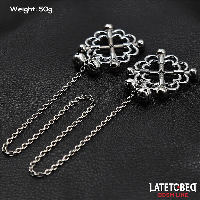 Pinzas De Metal Para Pezones Cadena Y Cascabeles