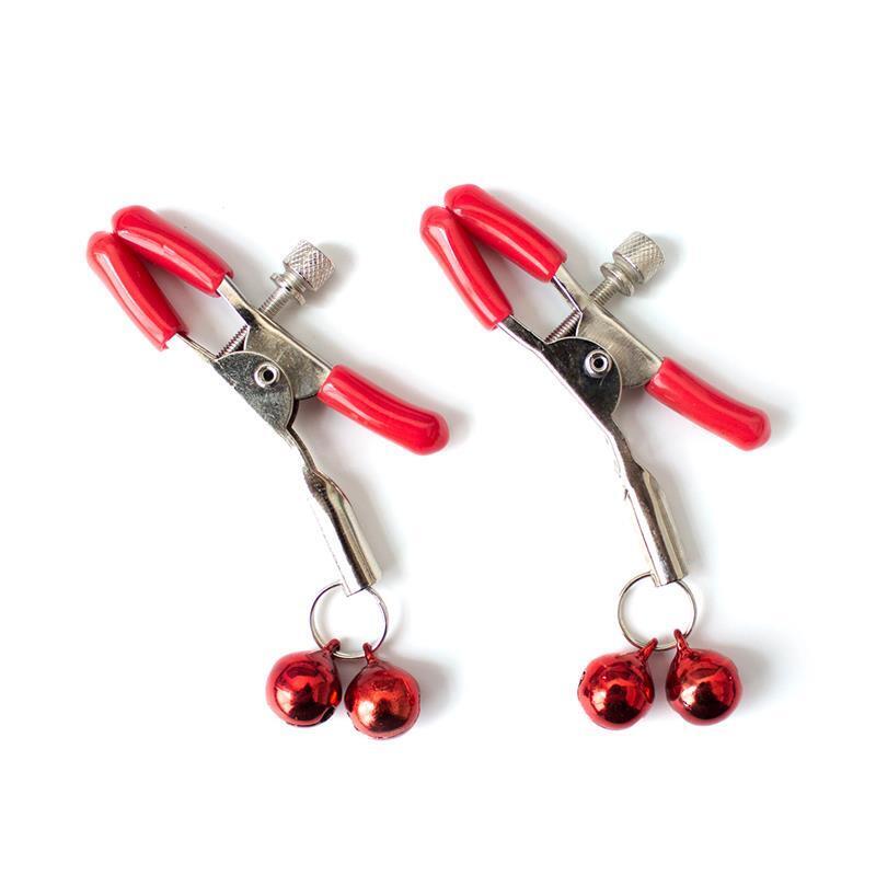Pinzas Para Pezones Con Cascabeles Rojo