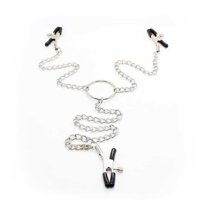 Pinzas Para Pezones Y Clítoris Con Cadena Plata