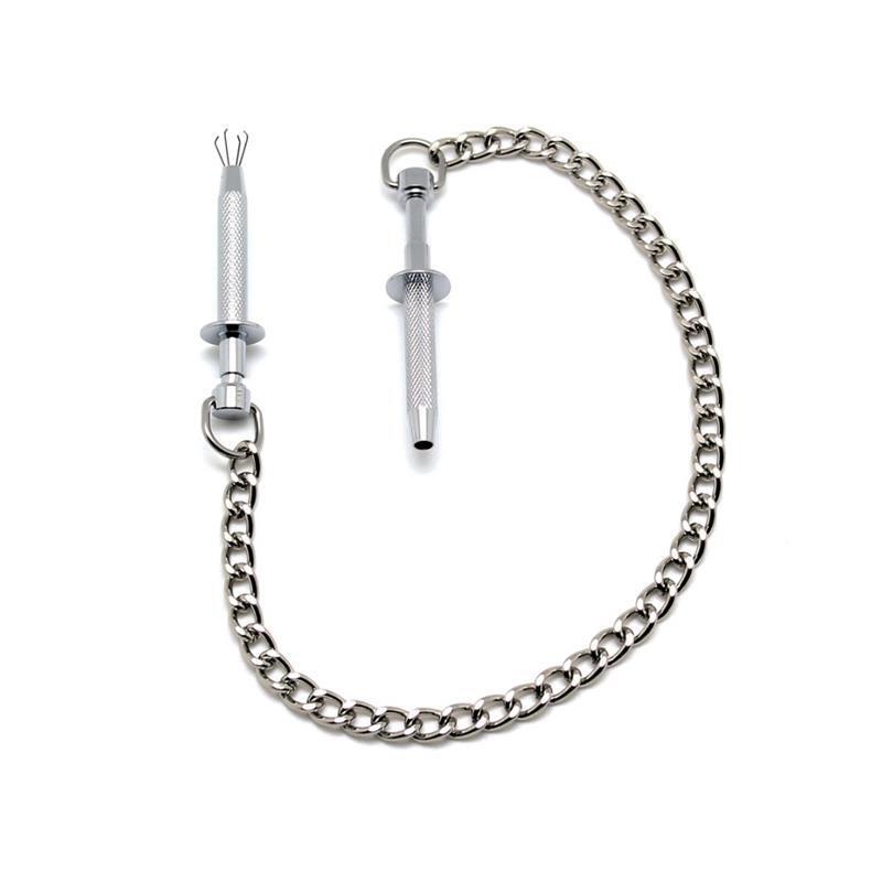 Pinzas Pezones Cadena Metal